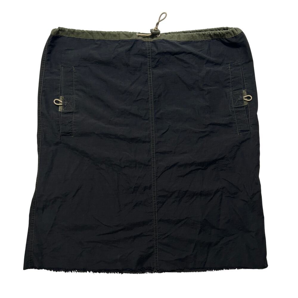 VTG Y2K 00's Palco High Waist Drawstring Frayed Hem Rave Mini Skirt Black 5